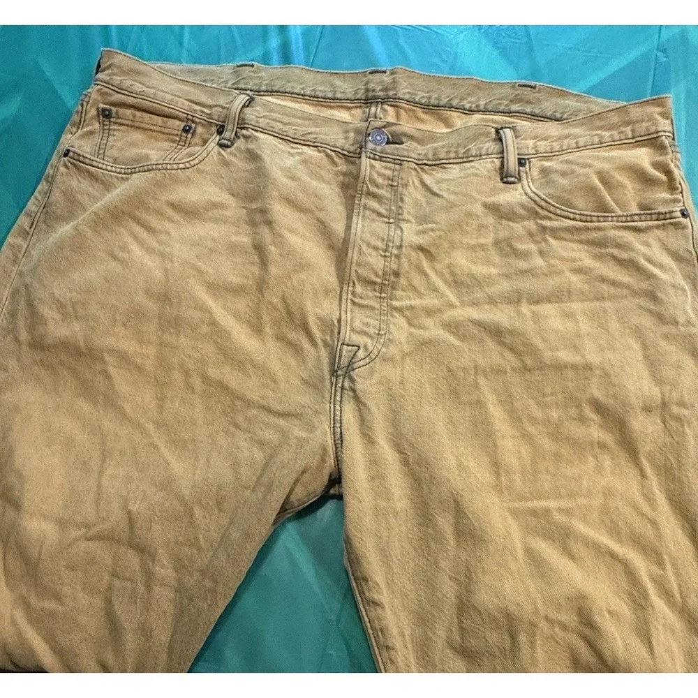 Levi's 501‎ XX Jeans Mustard Rust Button Fly Men's 44x32 Straight Fit Strong